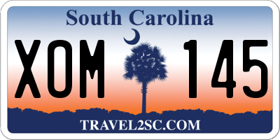 SC license plate XOM145