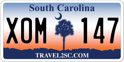 SC license plate XOM147