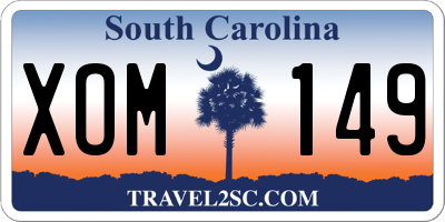 SC license plate XOM149
