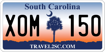 SC license plate XOM150