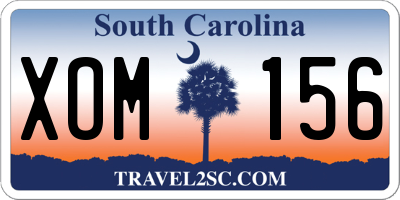 SC license plate XOM156