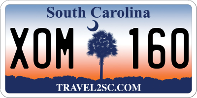 SC license plate XOM160