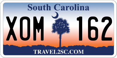 SC license plate XOM162