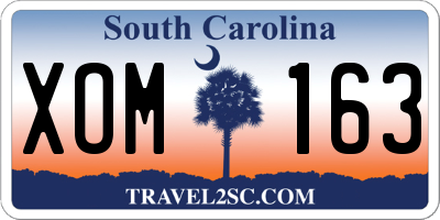 SC license plate XOM163