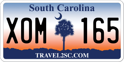 SC license plate XOM165