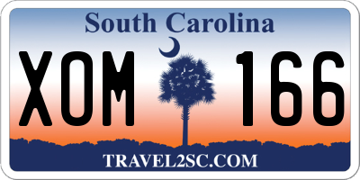SC license plate XOM166