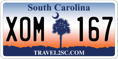 SC license plate XOM167