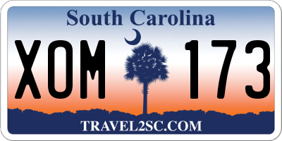 SC license plate XOM173