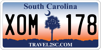 SC license plate XOM178