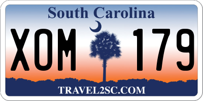 SC license plate XOM179