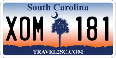 SC license plate XOM181