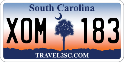 SC license plate XOM183