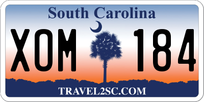 SC license plate XOM184