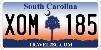 SC license plate XOM185