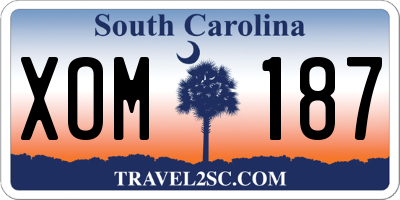 SC license plate XOM187