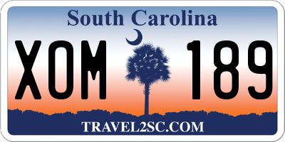 SC license plate XOM189