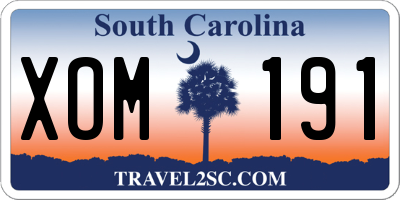 SC license plate XOM191
