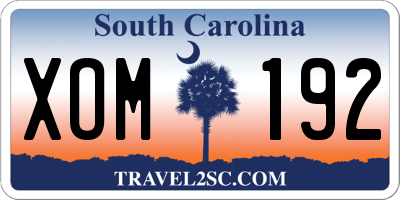 SC license plate XOM192