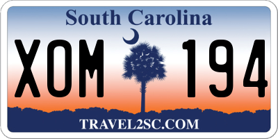 SC license plate XOM194
