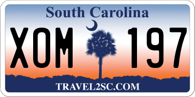 SC license plate XOM197
