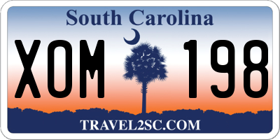 SC license plate XOM198