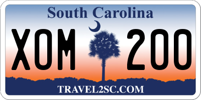 SC license plate XOM200
