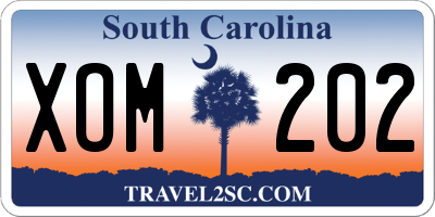 SC license plate XOM202