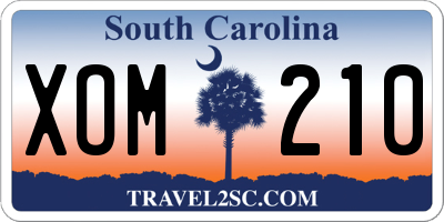 SC license plate XOM210