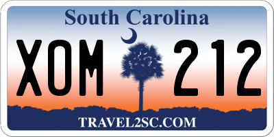SC license plate XOM212