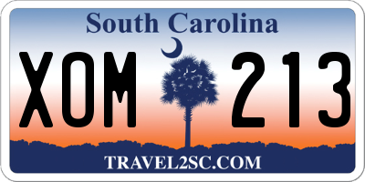 SC license plate XOM213