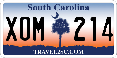 SC license plate XOM214
