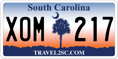 SC license plate XOM217