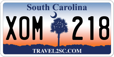 SC license plate XOM218