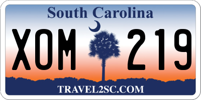 SC license plate XOM219