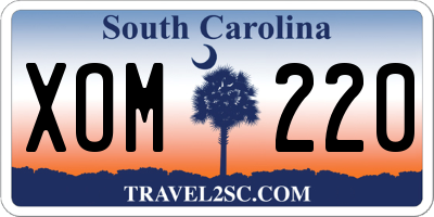 SC license plate XOM220