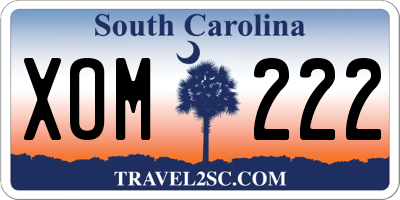 SC license plate XOM222