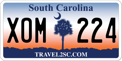 SC license plate XOM224