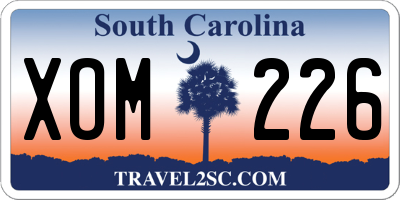 SC license plate XOM226
