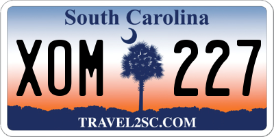 SC license plate XOM227