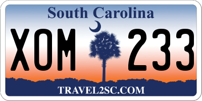 SC license plate XOM233