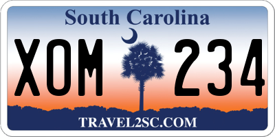SC license plate XOM234