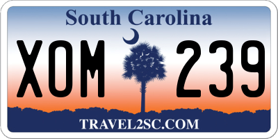 SC license plate XOM239