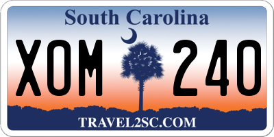 SC license plate XOM240