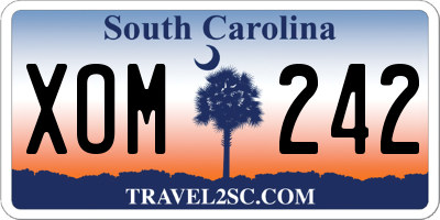 SC license plate XOM242