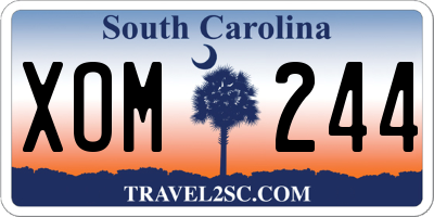 SC license plate XOM244