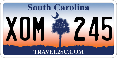 SC license plate XOM245