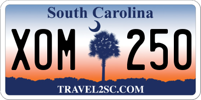 SC license plate XOM250