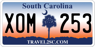 SC license plate XOM253
