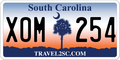SC license plate XOM254