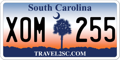 SC license plate XOM255
